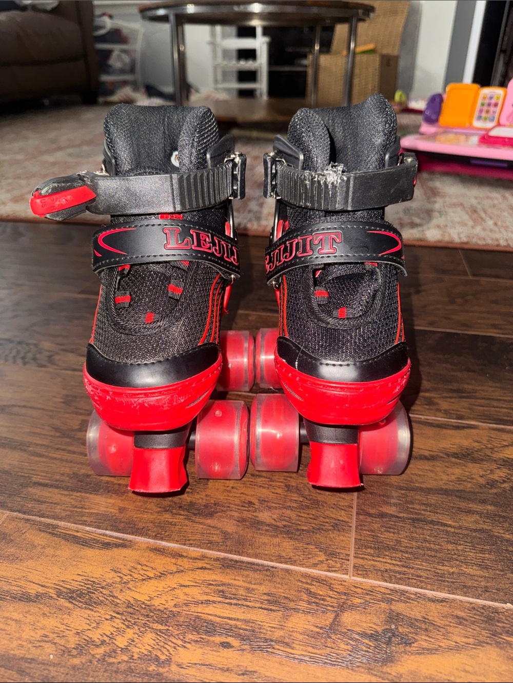 Kids Black and Red Quad Roller Skates - Adjustable Fun